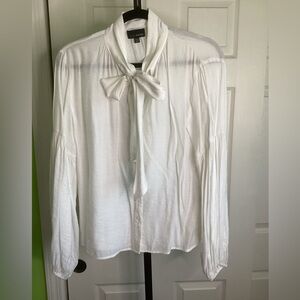 SALE - Lucy Paris White Tie Front Blouse, size Small